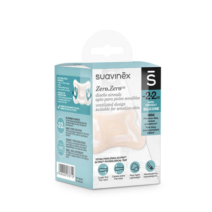 Chupete Nude Zero.Zero con Tetina Fisiológica SX Pro de Silicona -2/2 meses - Suavinex