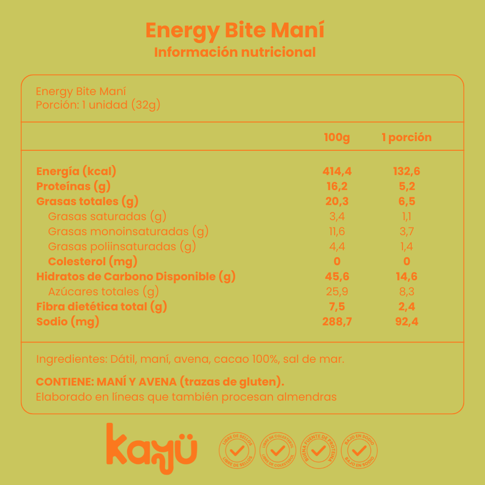 Kayu Energy Bites Mix Almendra-Maní 6 unidades